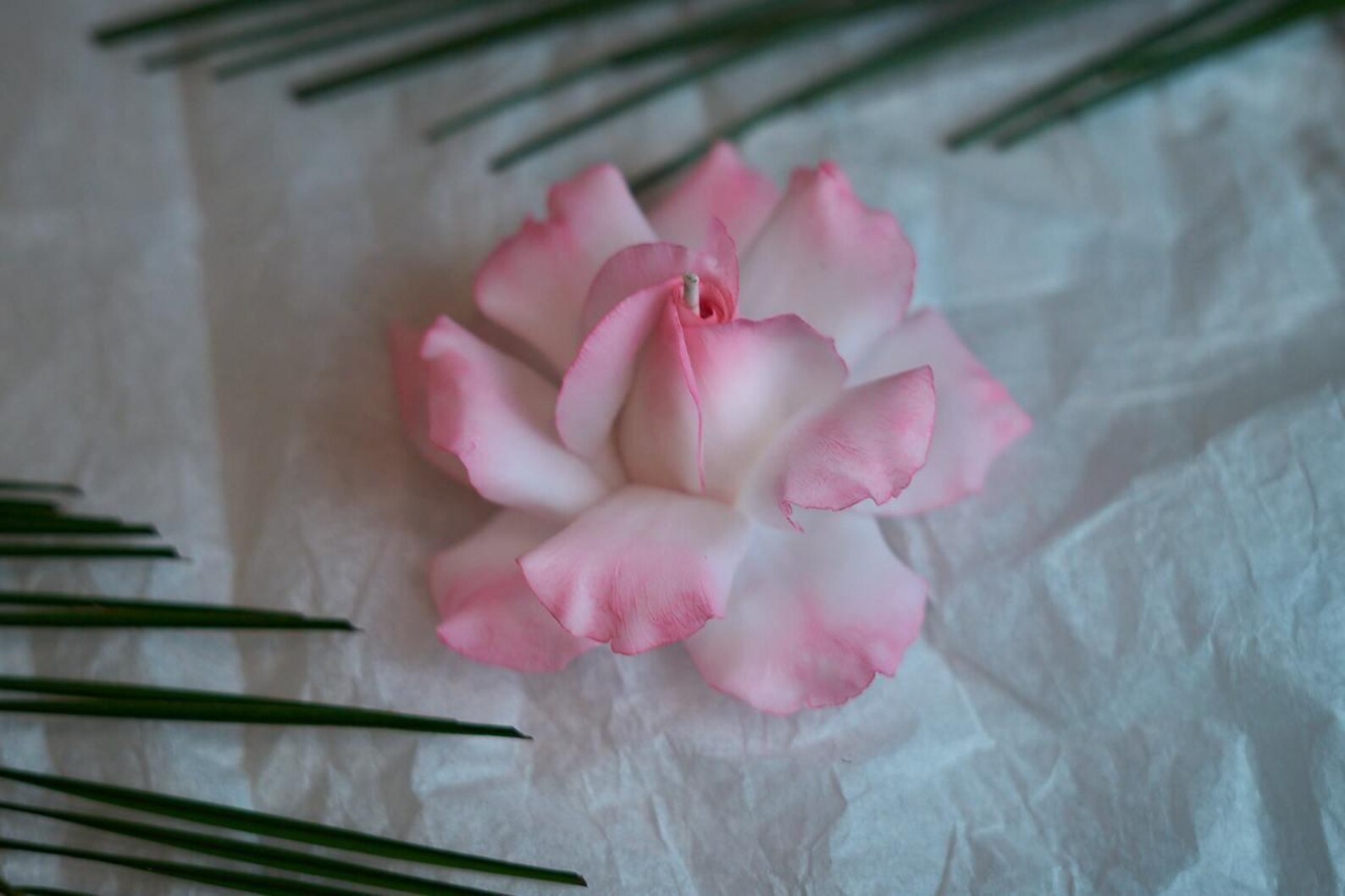 Realistic Beeswax Rose Candle 2