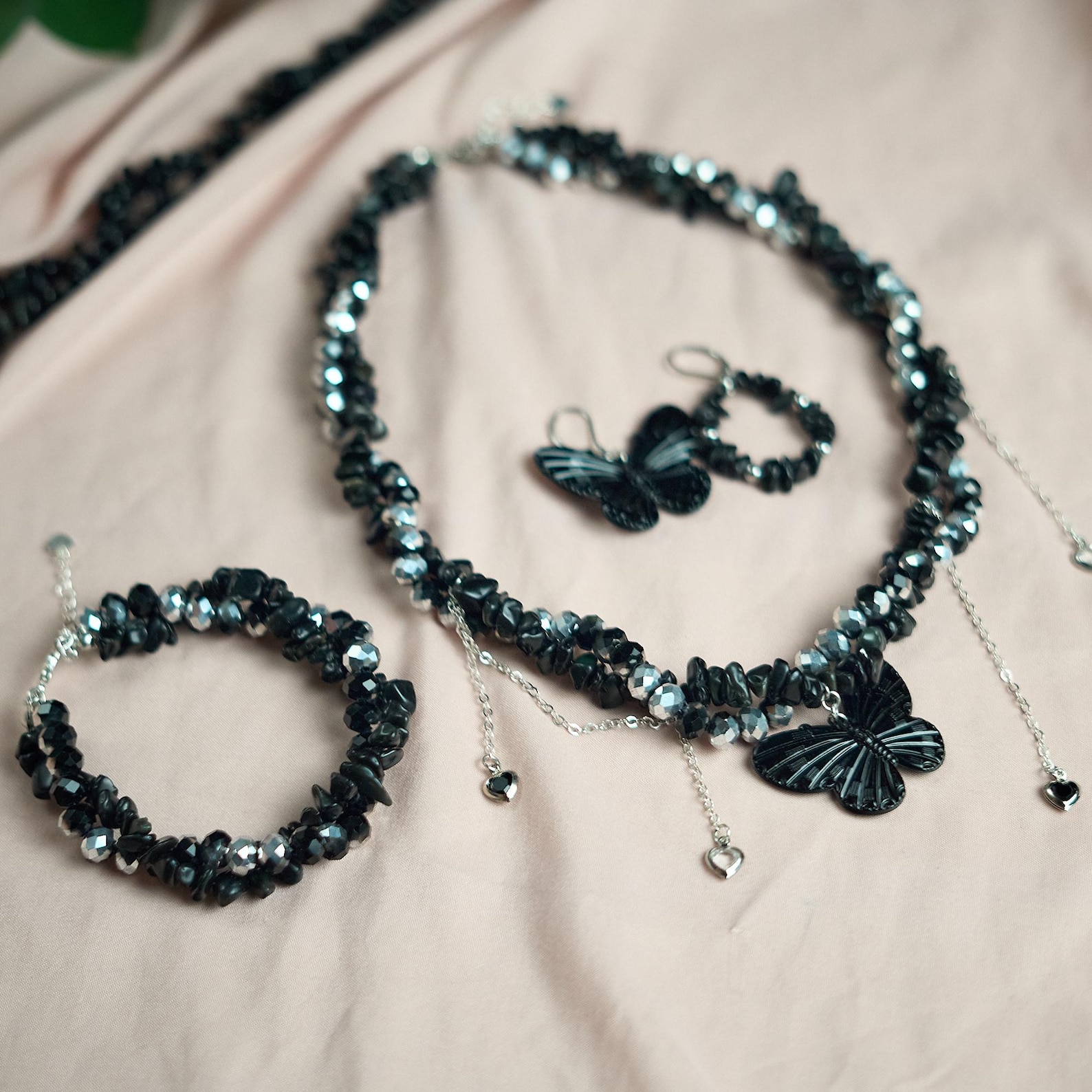 Black Obsidian Butterfly Choker
