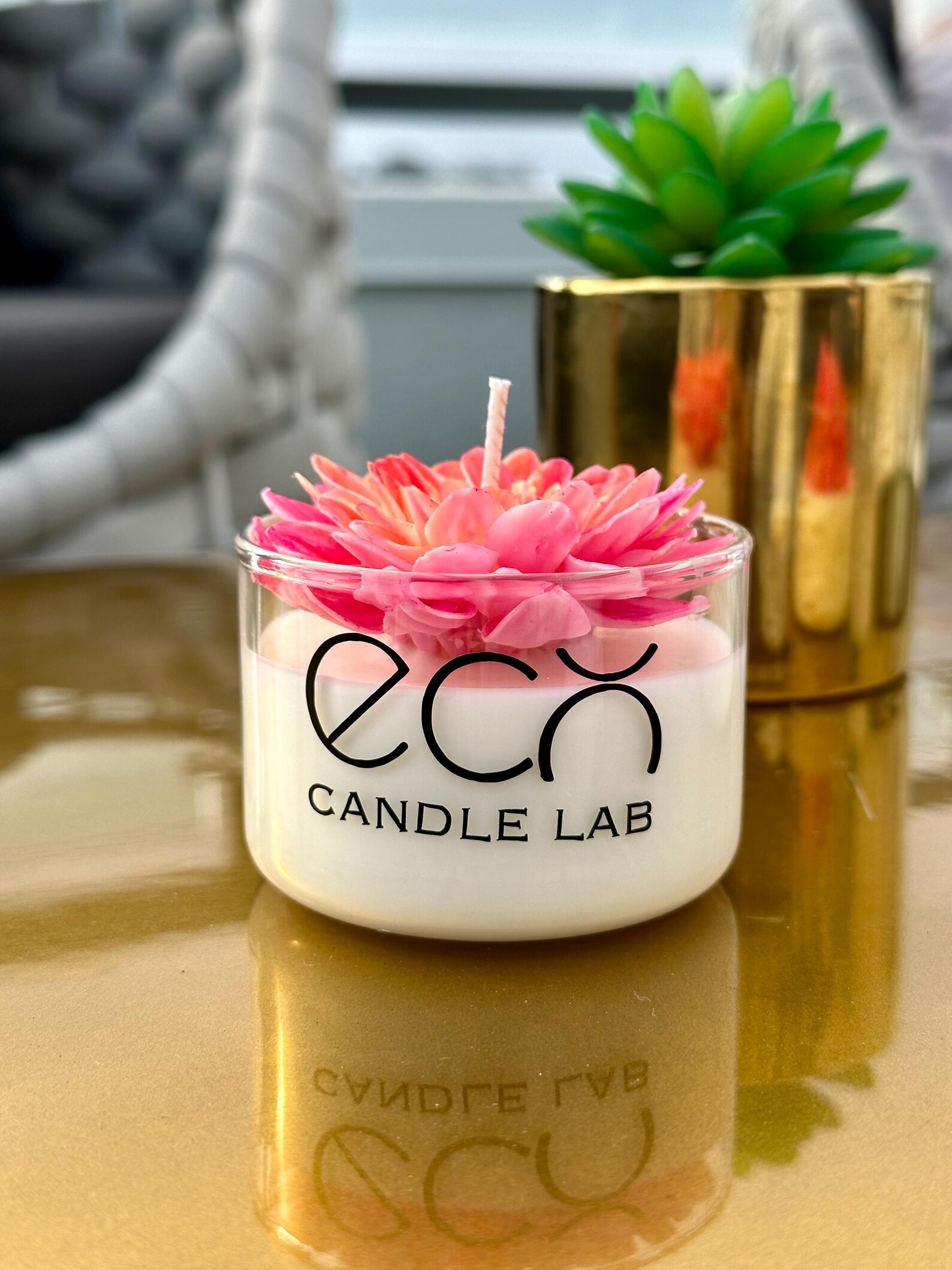Dahlia Flower Candle in Jar