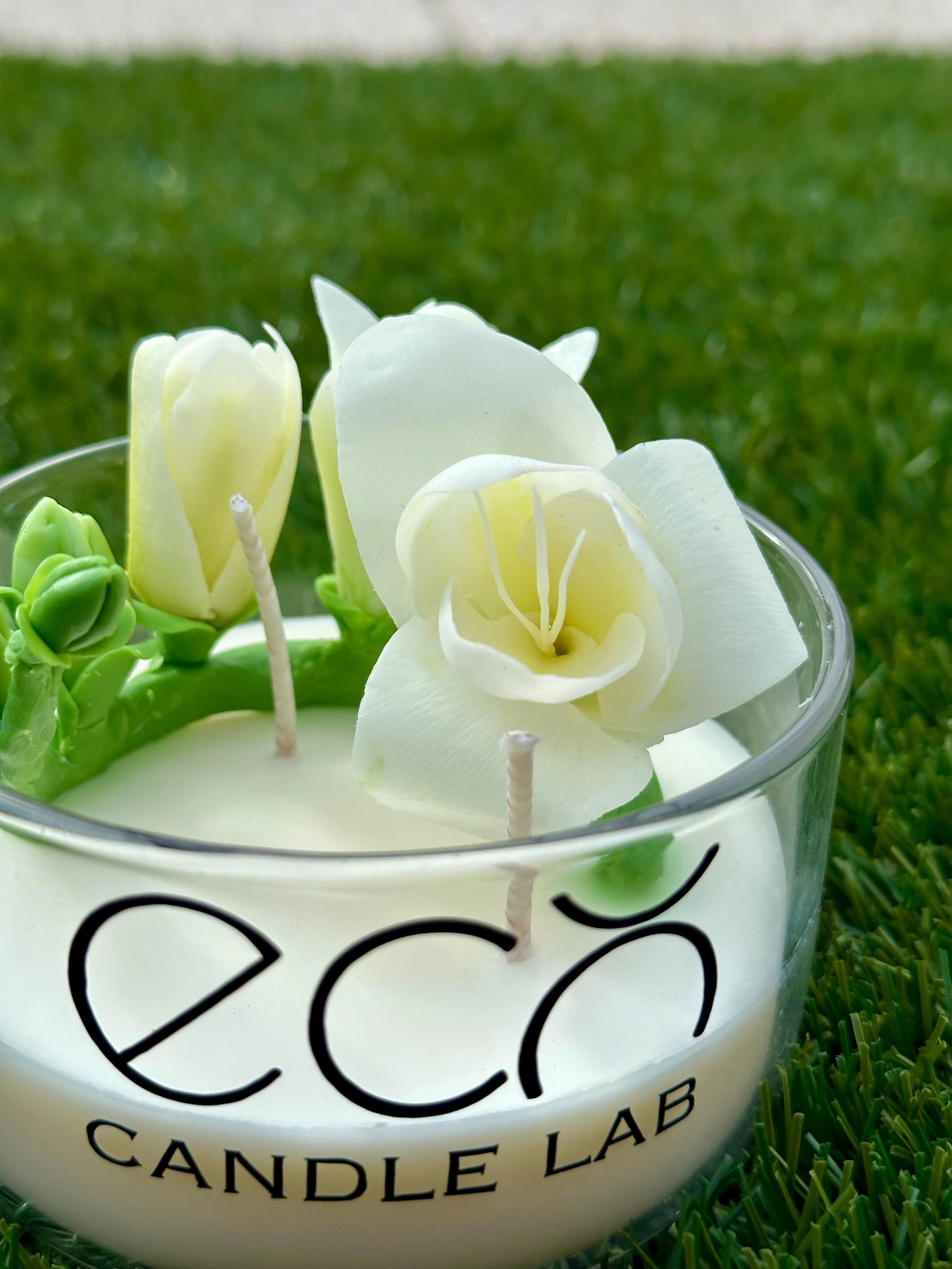 Realistic Freesia Candle in Glass 2