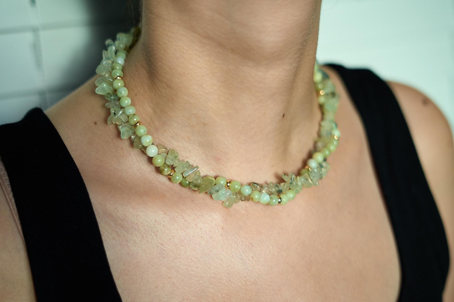 Green Jade Prehnite Earrings
