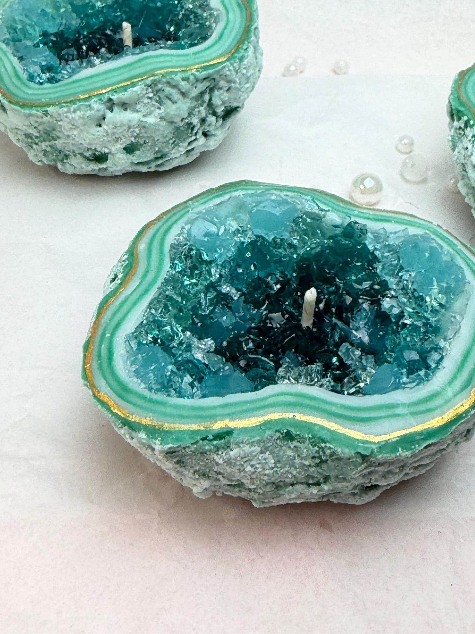 Malachite Geode Candle 2