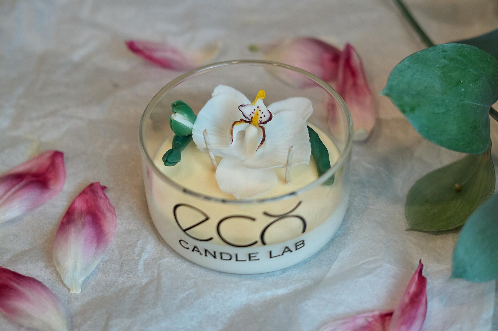 Realistic Orchid Candle