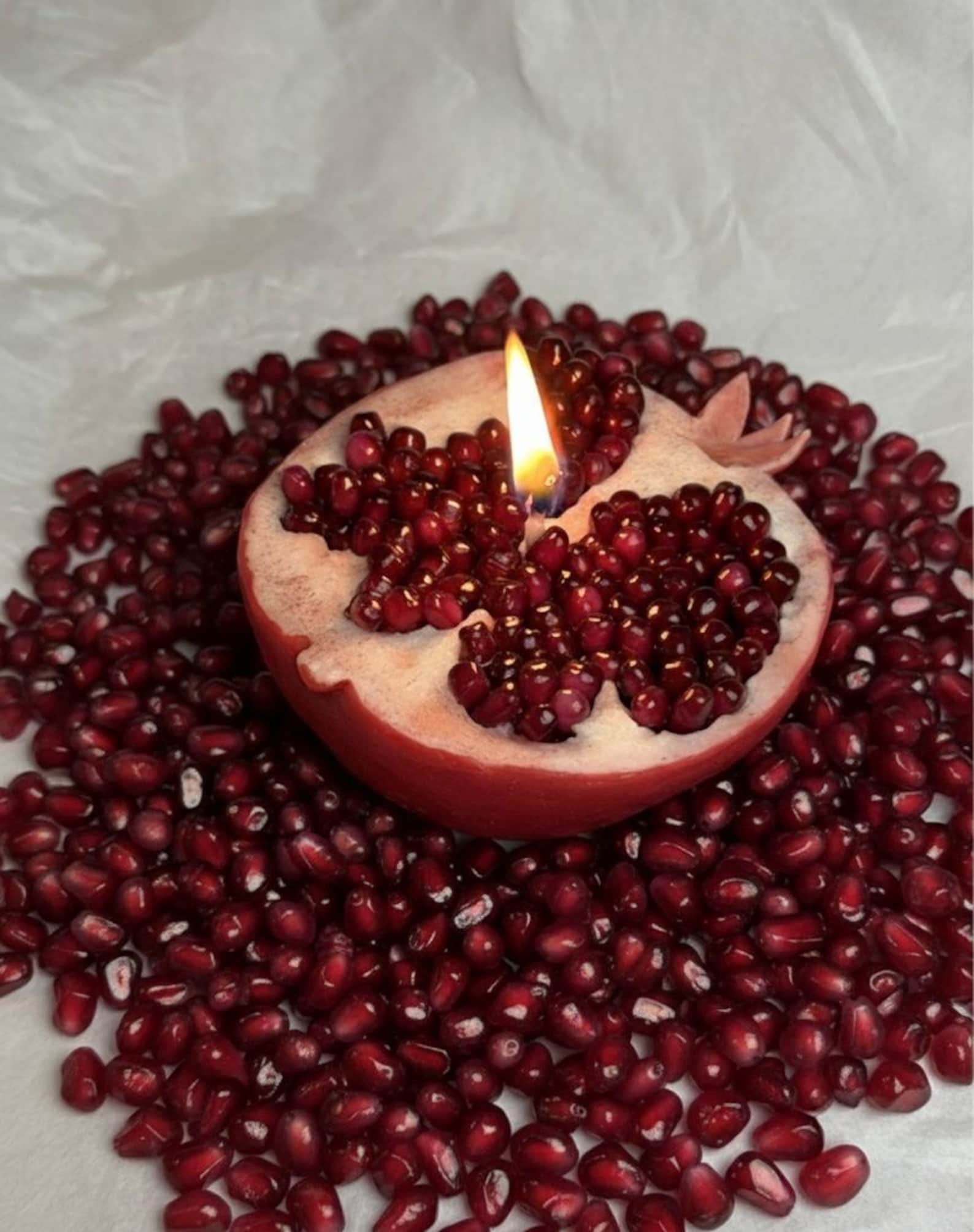 Hyper-Realistic Pomegranate Candle