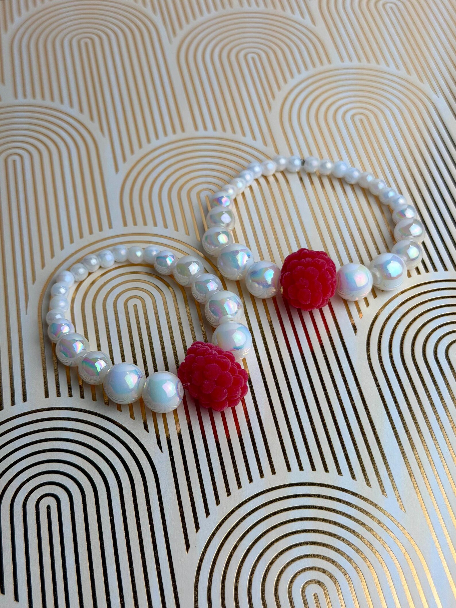 Handmade Raspberry Pearl Bracelet 3