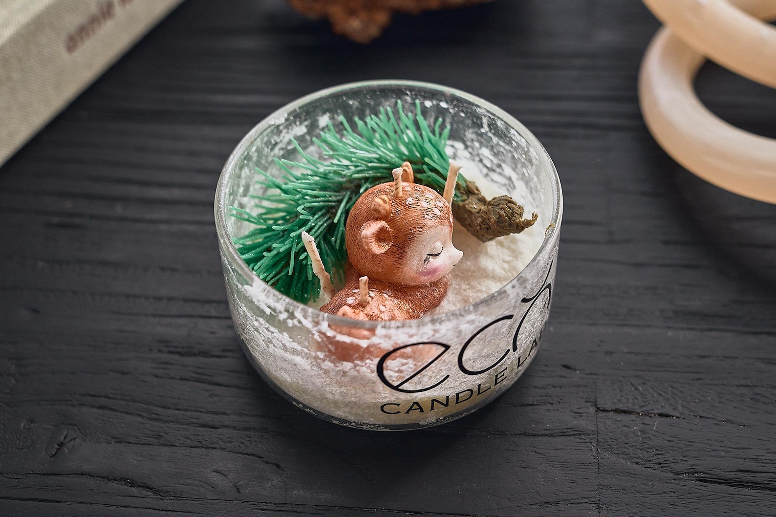 Sleeping Reindeer Candle 3