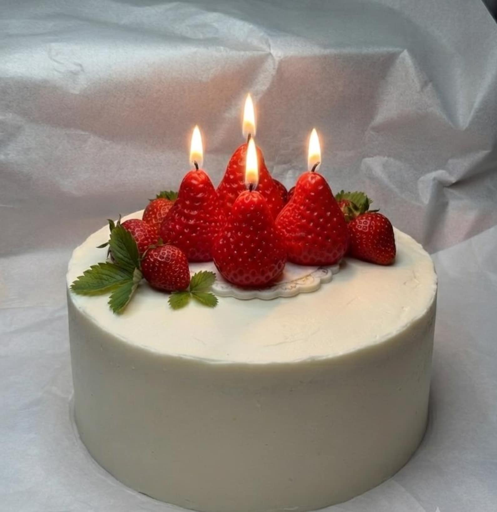 Strawberry Cake Topper Candles